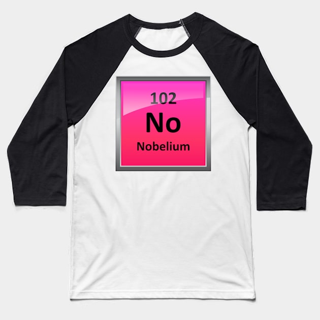 Nobelium Element Symbol - Periodic Table Baseball T-Shirt by sciencenotes